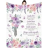 LTEIWFPE Christmas Spanish Gifts for Women 50"X60" Faith Bible Throw Blanket Regalos Cristianos para Mujeres en e, Religious Gift for Church Teacher Mother Sister Friend Nurse