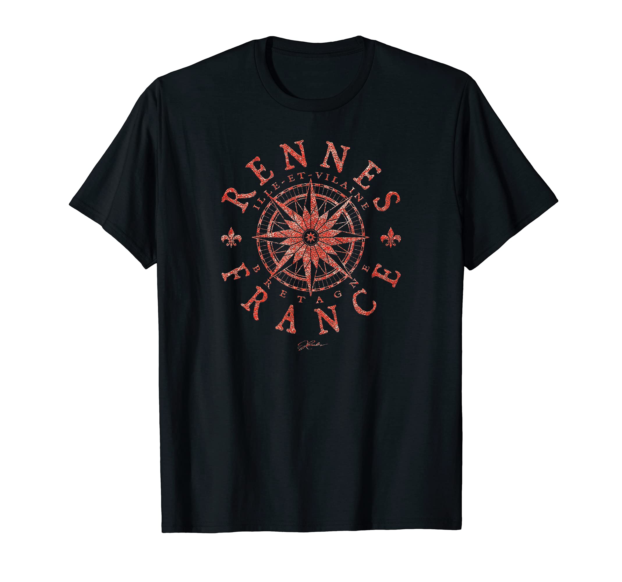 JCombs: Rennes, Brittany, France, Compass Rose T-Shirt