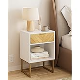 Acodaiuy Nightstand, Boho Night Stand with Drawer Wood Farmhouse Bedside Table with Storage, End Side Accent Table for Bedroo