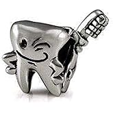 Bolenvi Happy Tooth Toothbrush Denti 925 erling Silver Pendant Charm Bead For Pandora & Similar Charm Bracelets or Necklaces