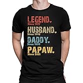 NAZENTI Personalized Papa Shirt, Custom Grandpa Shirts for Men, Legend Husband Daddy Papa T-Shirt
