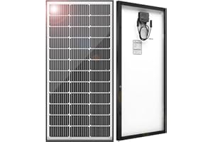 JJN 100 Watt Solar Panels, 10BB Monocrystalline 12V 100W Solar Panel, 23% High Efficiency PV Module Power Charger for RV, Home, Farm, Boat, Caravan and Off-Grid Applications
