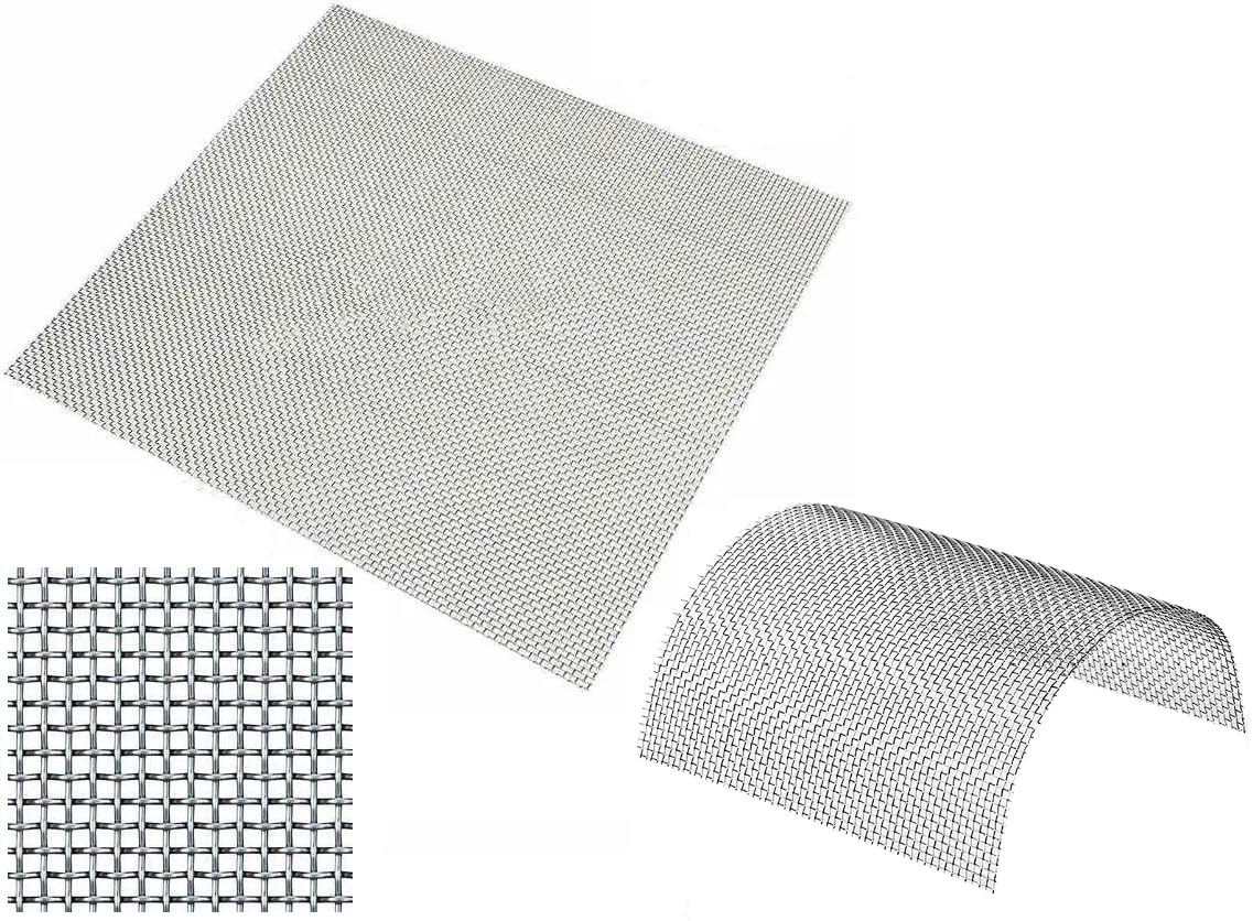 Vandicka 4 PCS Stainless Steel Wire Mesh Sheet 15 x 15 cm Square - Small 1mm Hole Fine Wire Mesh - 20 Mesh Metal Wire Gauze - Rodent Proof Drain Cover Mesh