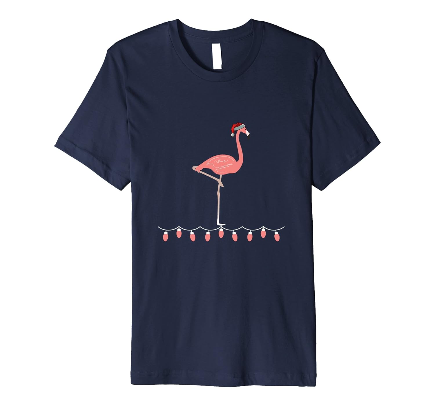 Pink Flamingo Crazy Christmas Premium T-Shirt-ANZ