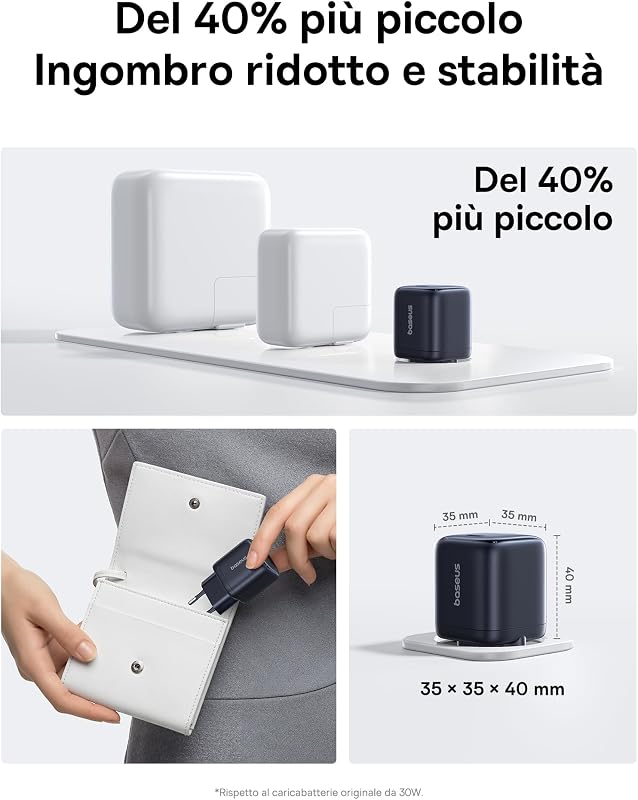 Enerfill Caricatore USB C 45W GaN con Cavo 1m, Alimentatore Fast Charging PPS PD, Caricabatterie USB C per Samsung Galaxy S25 Ultra/S24, iPhone 17/16/15 Pro Max, iPad, MacBook, Google Pixel