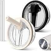 SysMual 2 PCS 30 oz Spill Proof Tumbler Flip Straw Lid for Stanley Cup, Leak Proof Tumbler Lid Replacement Fit for Stanley Quencher, Reusable Tumbler Cover 30oz Stanley Cup Accessories