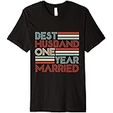First 1st 1 year Wedding Anniversary Invites Husband Wife Premium T-Shirt