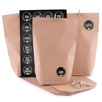 Pajoma Adventskalender, Kraftpapier, Numbers 13 x 24 cm