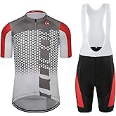 Coconut Ropamo CR Men's Cycling Jersey Set Road Bike Jersey Zipper Pocket Bib Shorts with 4D Padded Cycling Clothing Set