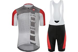 Coconut Ropamo CR Men's Cycling Jersey Set Road Bike Jersey Zipper Pocket Bib Shorts with 4D Padded Cycling Clothing Set