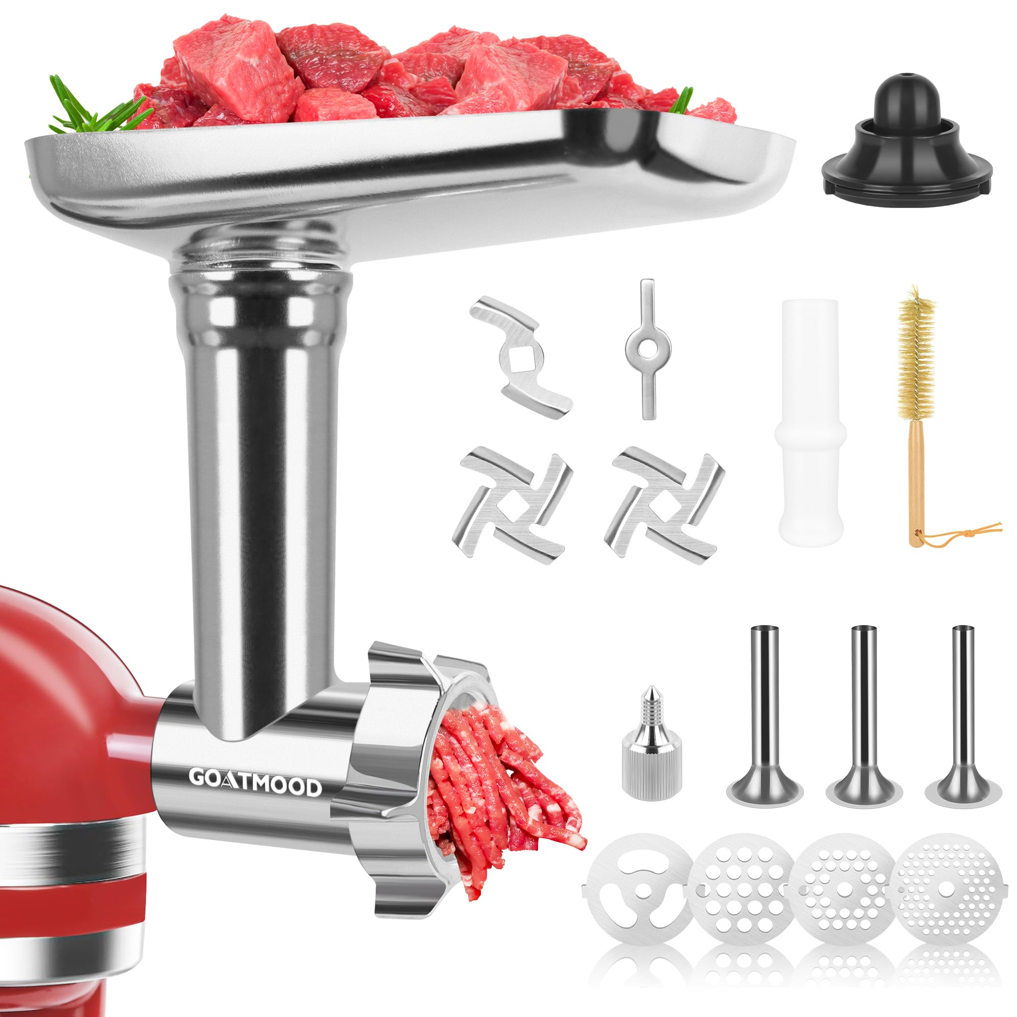 Photo 1 of Stainless Steel Food Grinder Attachment Fit for KitchenAid Stand Mixers, Food Grinder Compatible with Meat Grinder Attachment, Dishwasher Safe, Meat Grinder, Sausage Stuffer