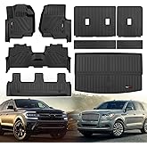 Custom Floor Mats Cargo Liner and Backrest Mat for 2018-2024 Ford Expedition Max/Lincoln Navigator L 8 Seat Accessories TPE All Weather (Only for Max and L 8 Seater)