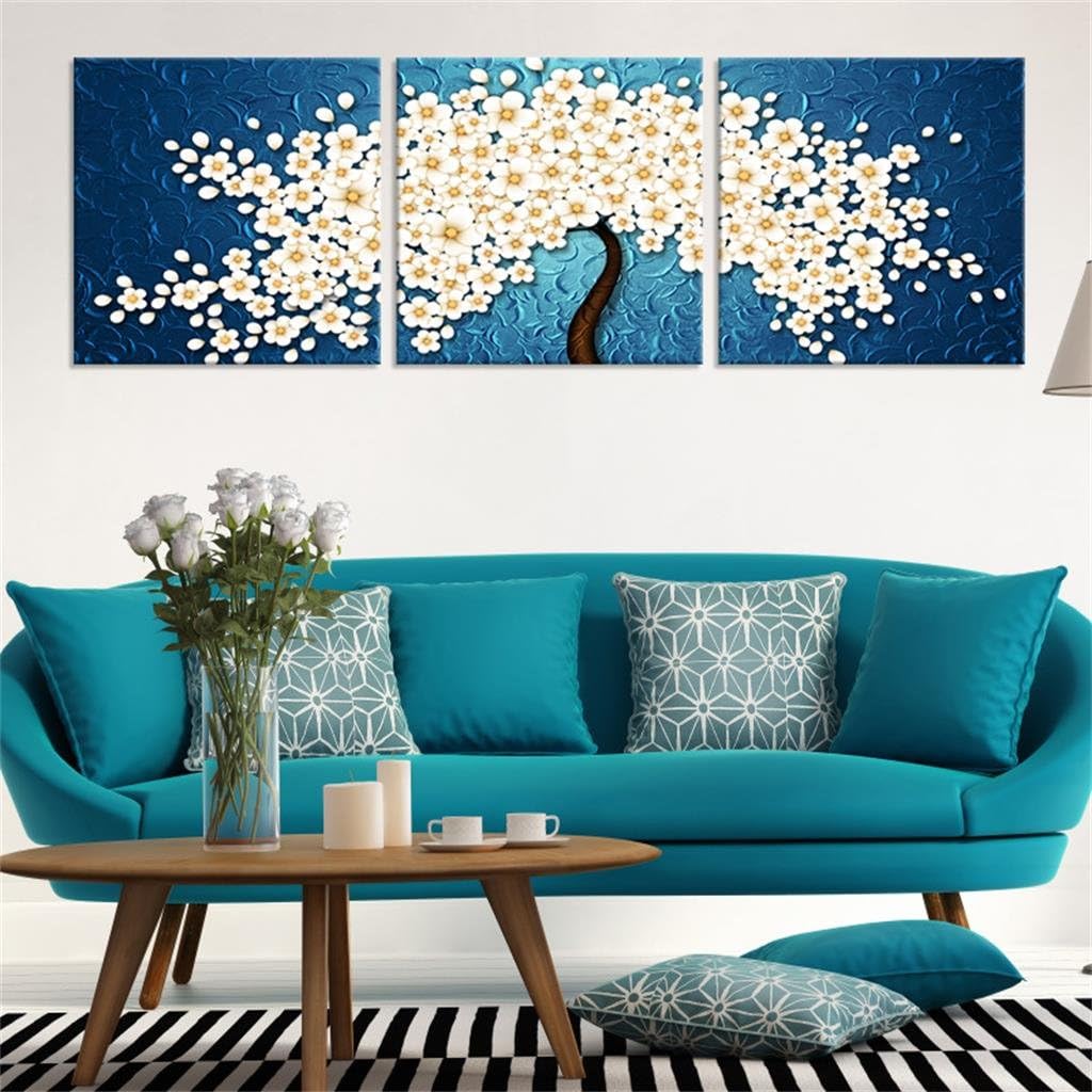 Zita and Zetan 50 * 2.5 * 50 cm Living Room Frameless Decorative Painting Triptych Mural Paintings