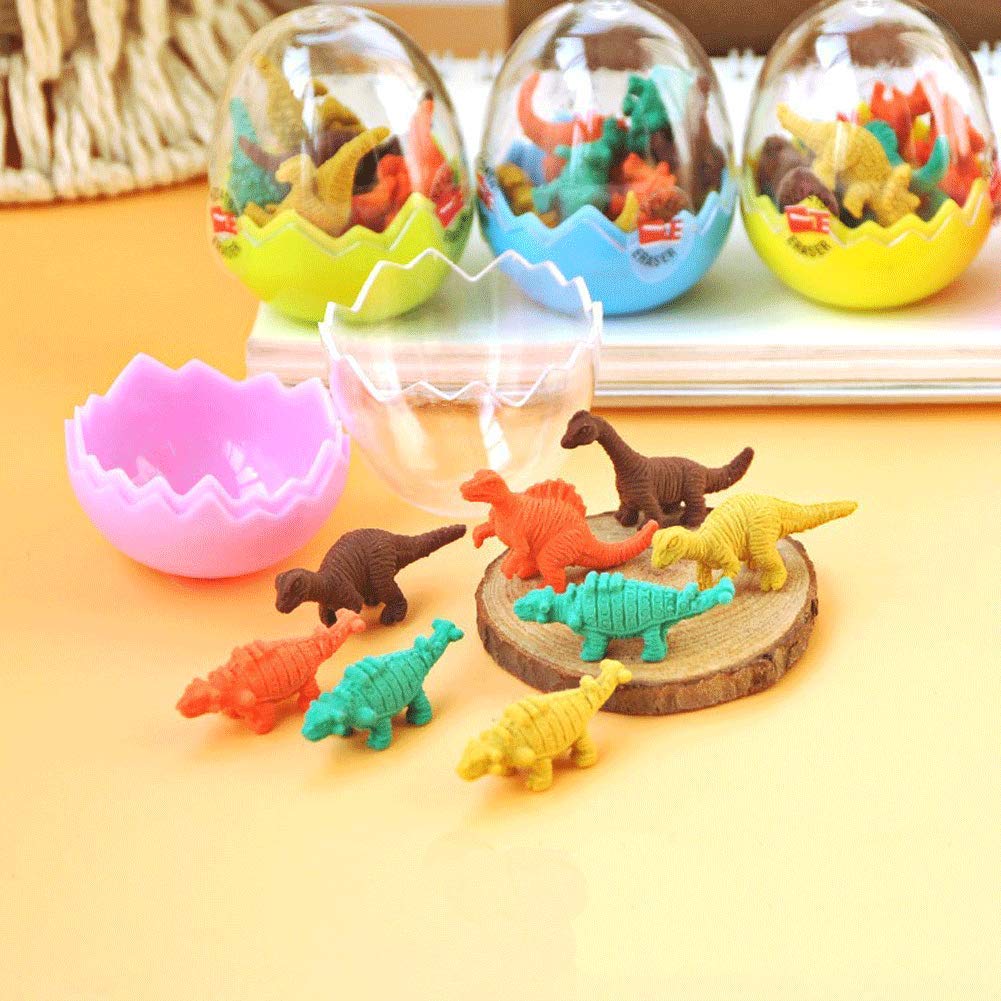Mini Dinosaur Erasers,  48PCS Pencil Erasers Mini Rubber Erasers Educational Dinosaur Animal Toys School Supplies Animal Erasers for Kids