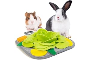 TiereCare Rabbit Foraging Mat Interactive Bunny Enrichment Toys for Boredom Washable Snuffle Pad Feeder for Guinea Pig Hedgehog Chinchilla Rat