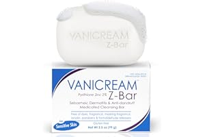 Vanicream Z Bar, Seborrheic Dermatitis & Anti-Dandruff Medicated Bar, 3.5 Oz, Formulated without Common Irritants for Sensitive Skin, 2% Pyrithione Zinc Helps Relieve Itching, Redness & Flaking