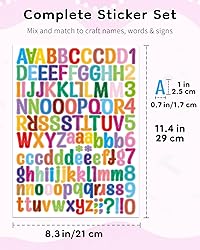 Uniclife 10 Sheets Letter Stickers, 1260 Pcs