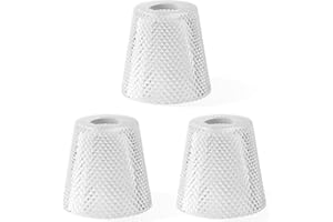 MIAOMEIO 3 Pack Rhombus Glass Shade Light Fixture Shades Replacement for ceiling fan light wall light,Lipless with 1-5/8-inch Fitter Opening