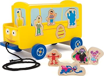 Small Foot 10975 Sesamstrasse Bus Aus Holz 100 Fsc Zertifiziert Ziehspielzeug Fur Kinder Ab 1 Jahr Zum Ziehen Und Stecken Spielzeug Mehrfarbig Amazon De Spielzeug