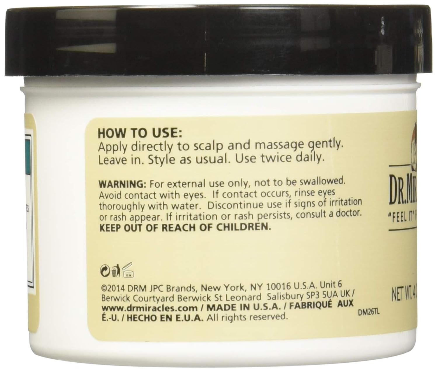 Dr. Miracle's Dr. Miracles Feel It Formula Hot Gro Hair & Scalp Treatment Conditioner 4 Oz: Beauty