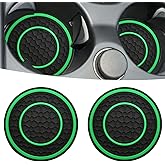 JUNAHAA Car Cup Coaster Universal Automotive Waterproof Non-Slip Cup Holders Sift-Proof Spill Holder Car Interior Accessories 2 Pack Black & Green