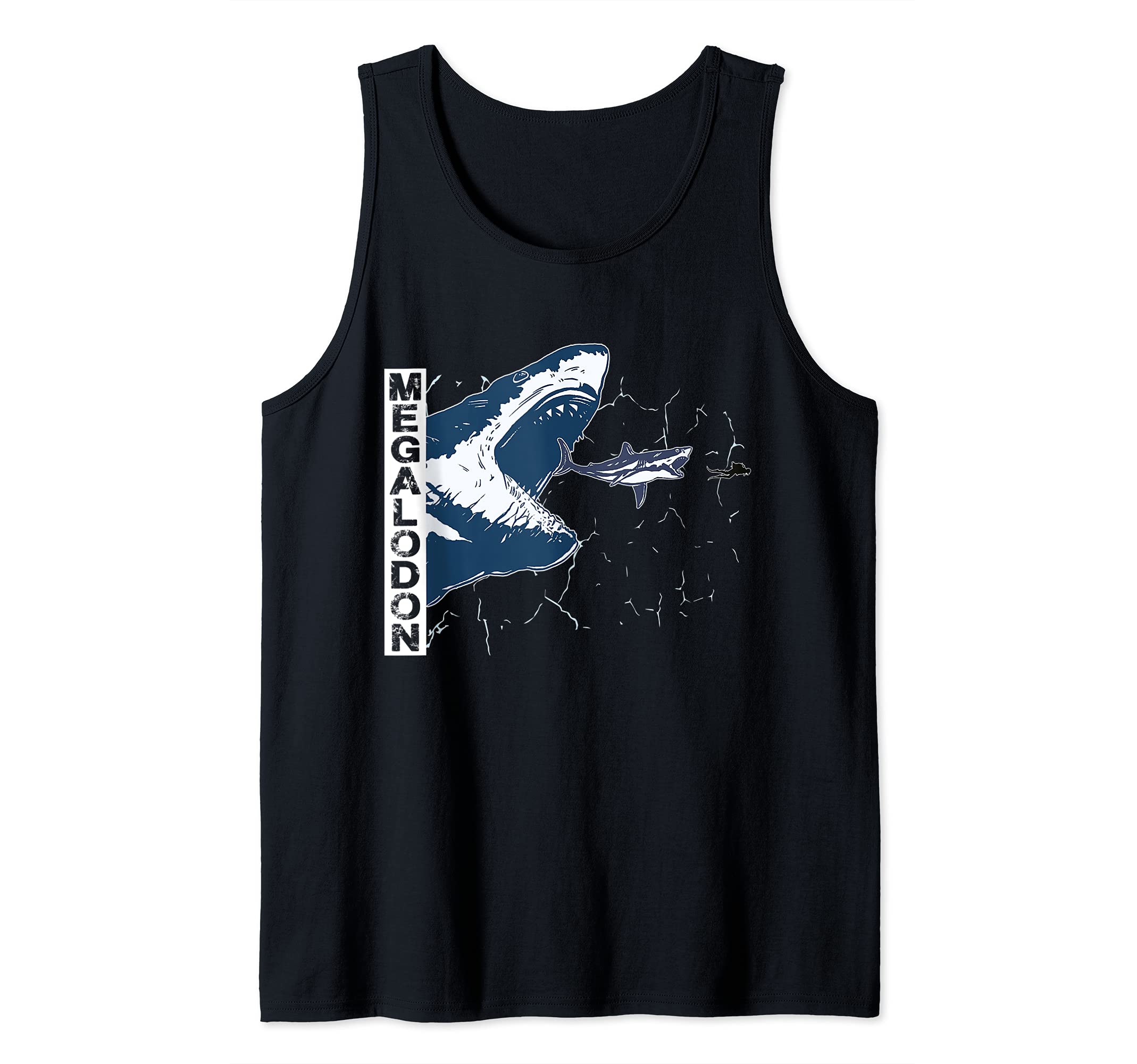 Megalodon Great White Shark Giant Shark Shark Lover Diver Tank Top