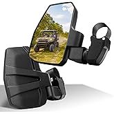 SHEJISI UTV Side Mirrors,You No Longer Need to Adjust by Hand,Innovative Automatic Reset Function,for 1.5"-2.0" Roll Cage,Compatible with Polaris RZR,Can Am Maverick,Honda Pioneer SXS,Kawasaki Mule