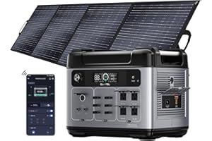 KEENERGY OUKITEL P2001 Plus 2400W Power Station with 200W Solar Panel, 2048Wh Solar Generator with 4 AC Outlets (5000W Peak), 1.5H Full Charging, APP Control Battery Backup for Home, Camping & RVs