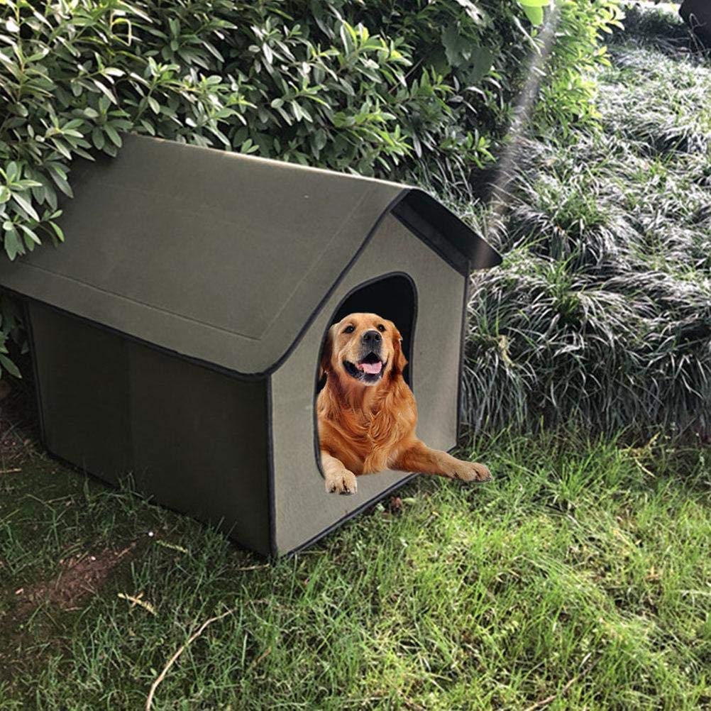 Settoo Dog Kennel Outdoor Large Dogs, EVA Foldable Waterproof Machine Washable Warm Pet Nest Cave Bed House, 46 x 38 x 36 cm
