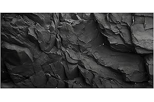 Dizifinn Stone Aquarium Background, Underwater Black Rock Fish Tank Background Rocky Terrarium Background, Polyester Background with 6 EVA Double-Sided Tapes 36x18 inches/90x45