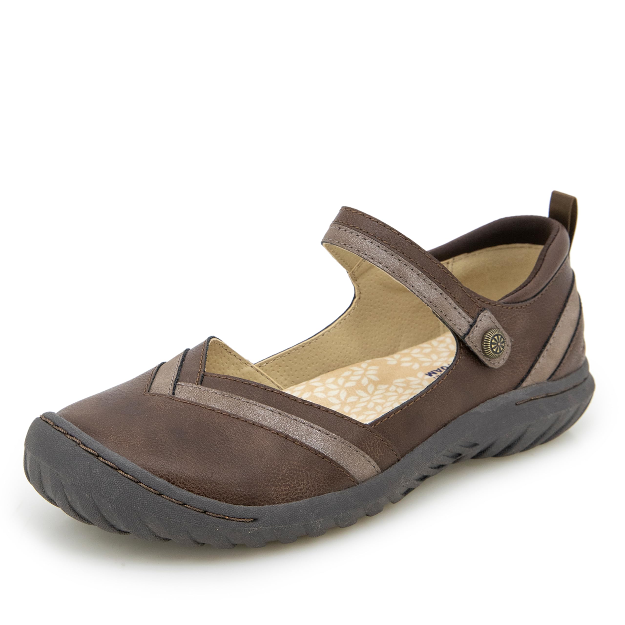 JBU Women’s Raven Fashion Comfort Casual Classic Mary Jane Flat, Dk Brown Shimmer, 8.5