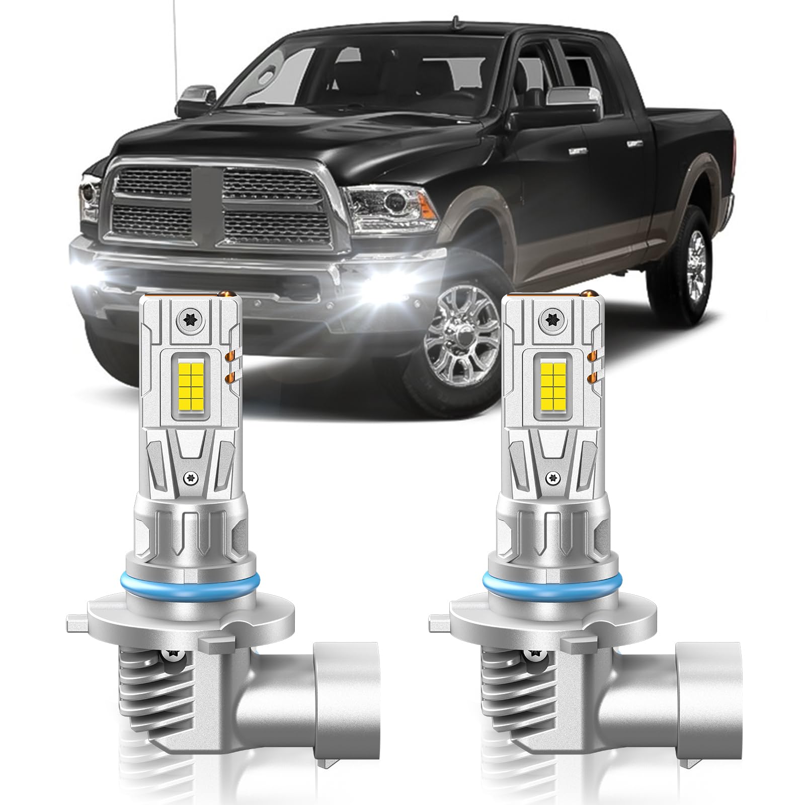 Photo 1 of ZSTOPCL Fit for Dodge Ram 1500 2500 3500 2006-2018 Fog Light Bulbs or DRL, 6000K Cool White 700% Brightness, Real 1:1 Size Plug and Play, Pack of 2