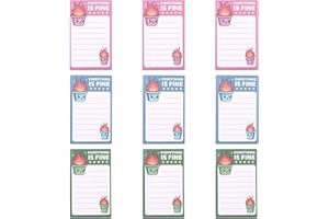 9pcs Cute Dumpster Fire Sticky Notes, 9x5.5cm/3.54x2.17in Pop Up Memo Pads Everything is Fine Funny Office Desk Accessories f
