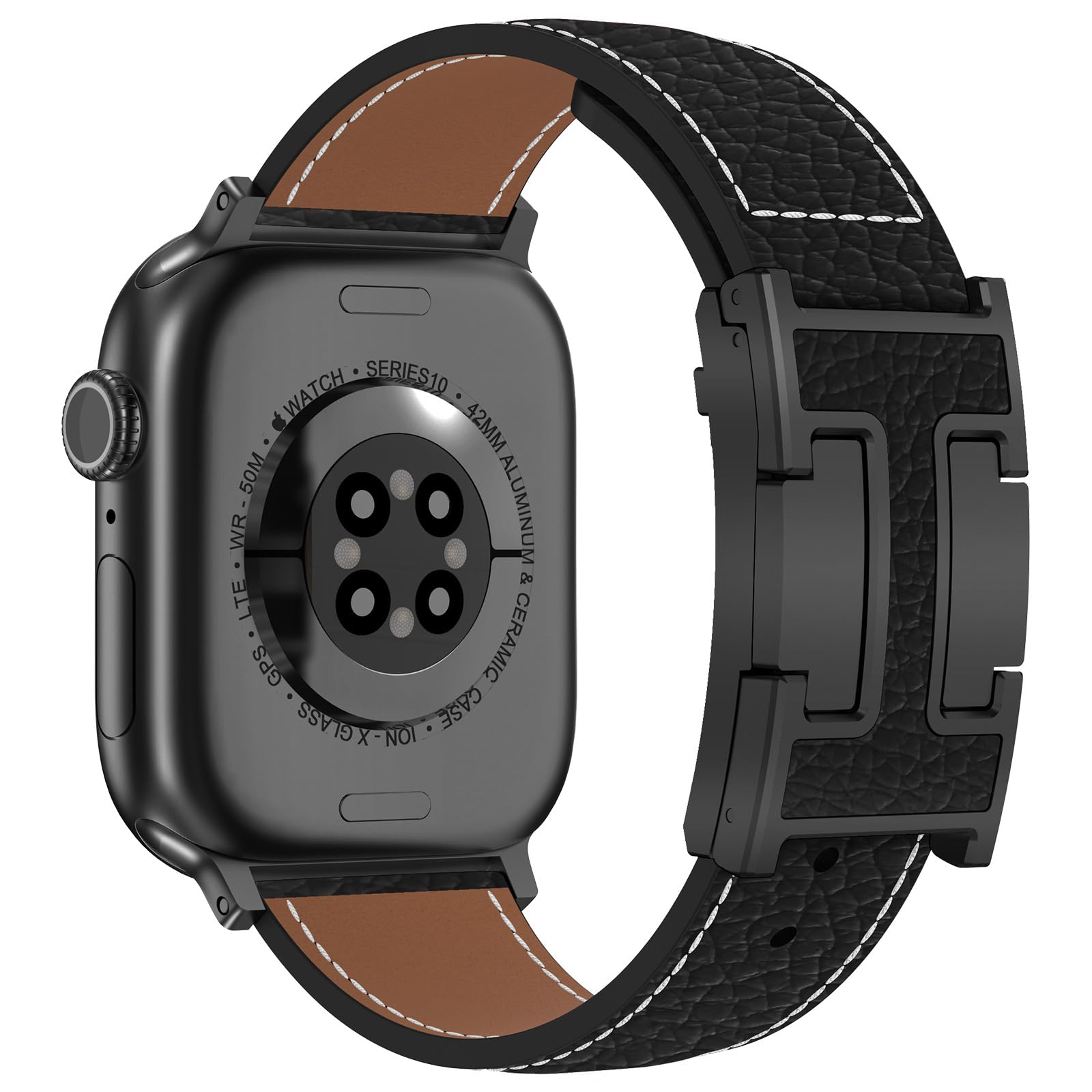 CHANCHY Leather Magnetic Watch Band Compatible with Apple Watch Bands 40mm 38mm 41mm 42mm 44mm 45mm 46mm, Top Grain Leather Dressy Band for Women Men iWatch Ultra SE3 Series 11/10/9/8/7/6/5/4/3/2/1