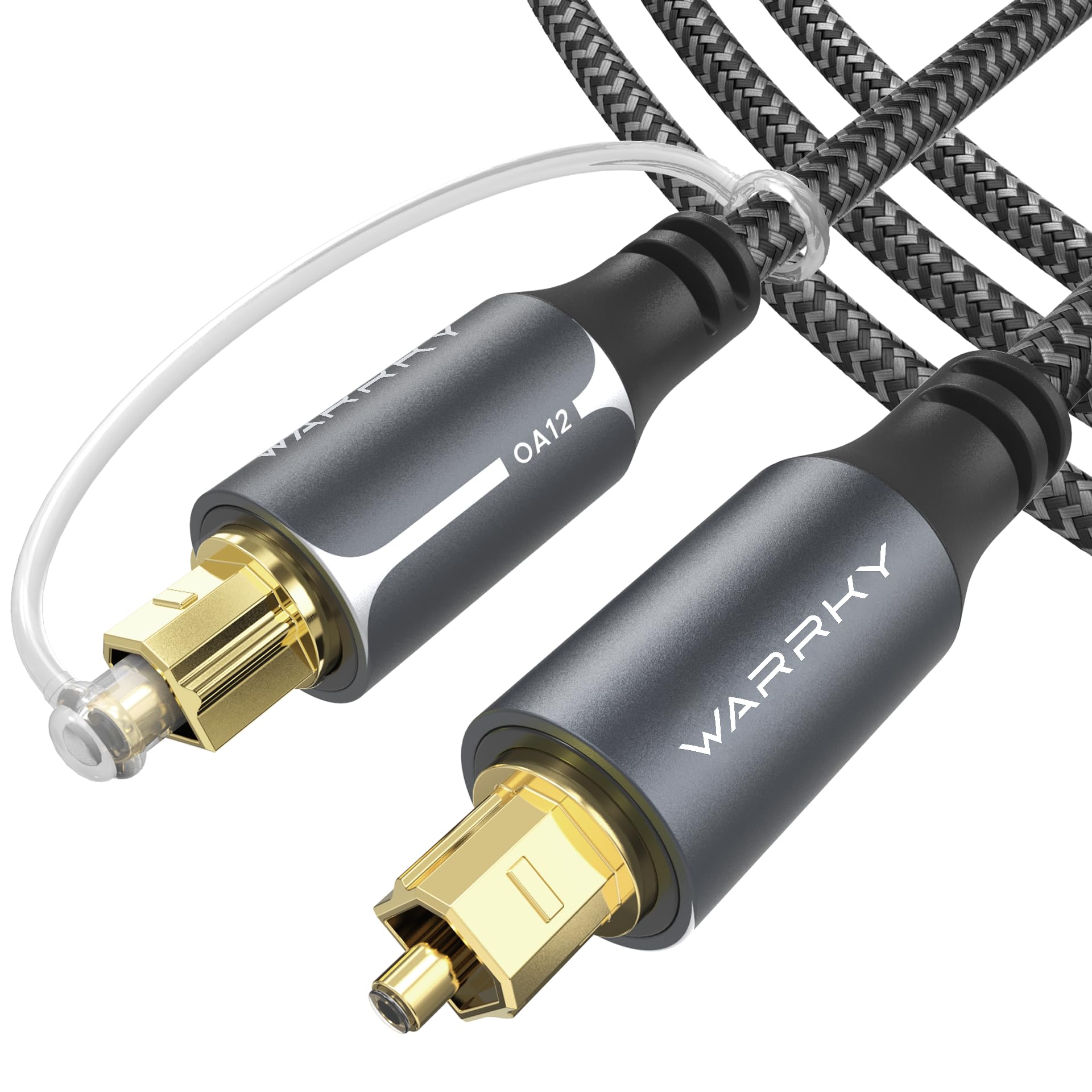 Photo 1 of Warrky Optical Audio Cable, 10ft / 3m Optical Cable for Soundbar [Nylon Braided, Slim Metal Case, Gold-Plated Plug], Fiber Optic Audio Cord Compatible with Samsung, Vizio, LG, Bose, Sony, Sonos