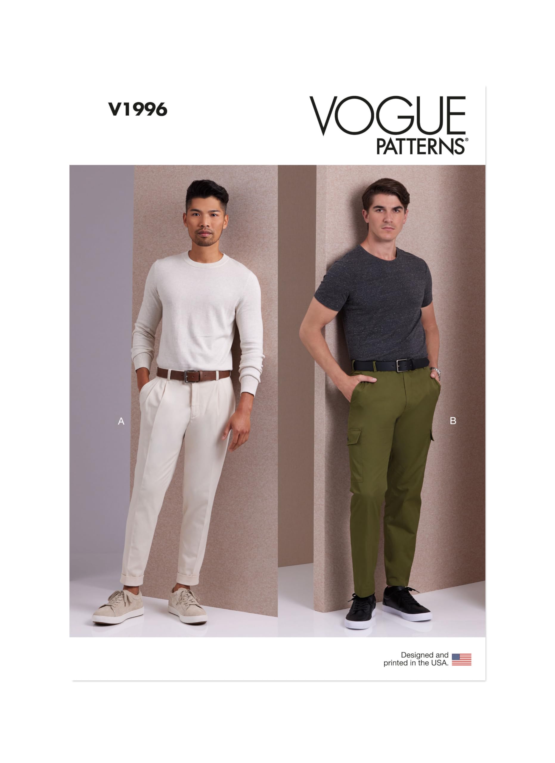 VOGUE PATTERNS V1996AA Men's Trousers AA (34-36-38-40-42)