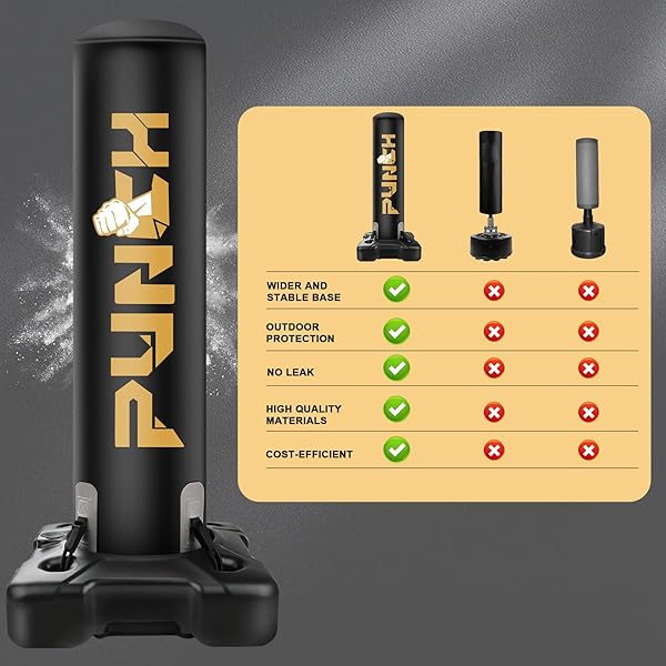 HEAVY BOXING BAG WITH STAND FOR ADULT TEENS, FREESTANDING INFLATABLE PUNCHING BAG WITH GLOVES, MEN WOMEN STAND KICKBOXING BOXING SET FOR MARTIAL ARTS MMA HOME GYM EXERCISE TRAINING EQUIPMENT