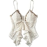 GORGLITTER Women's Boho Ruffle Tie Front Tops Summer Casual Sleeveless Cute Country Concert Going Out Y2k Crop Top 2025