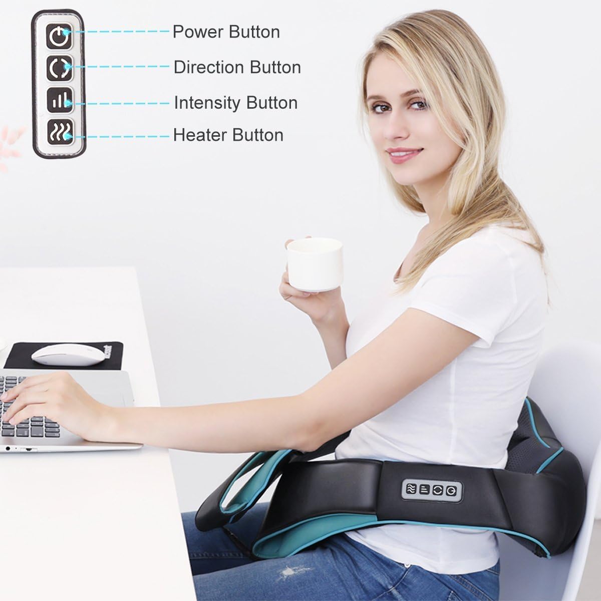 Shiatsu Back Shoulder and Neck Massager with Heat, Electric Deep Tissue 4D Kneading Massage for Shoulder, Back and Neck, Best Gifts for Women Men Mom Dad: Health & Personal Care