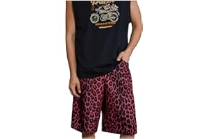 Men's Cheetah Bermuda Shorts Leopard Summer Knee Length Loose Shorts