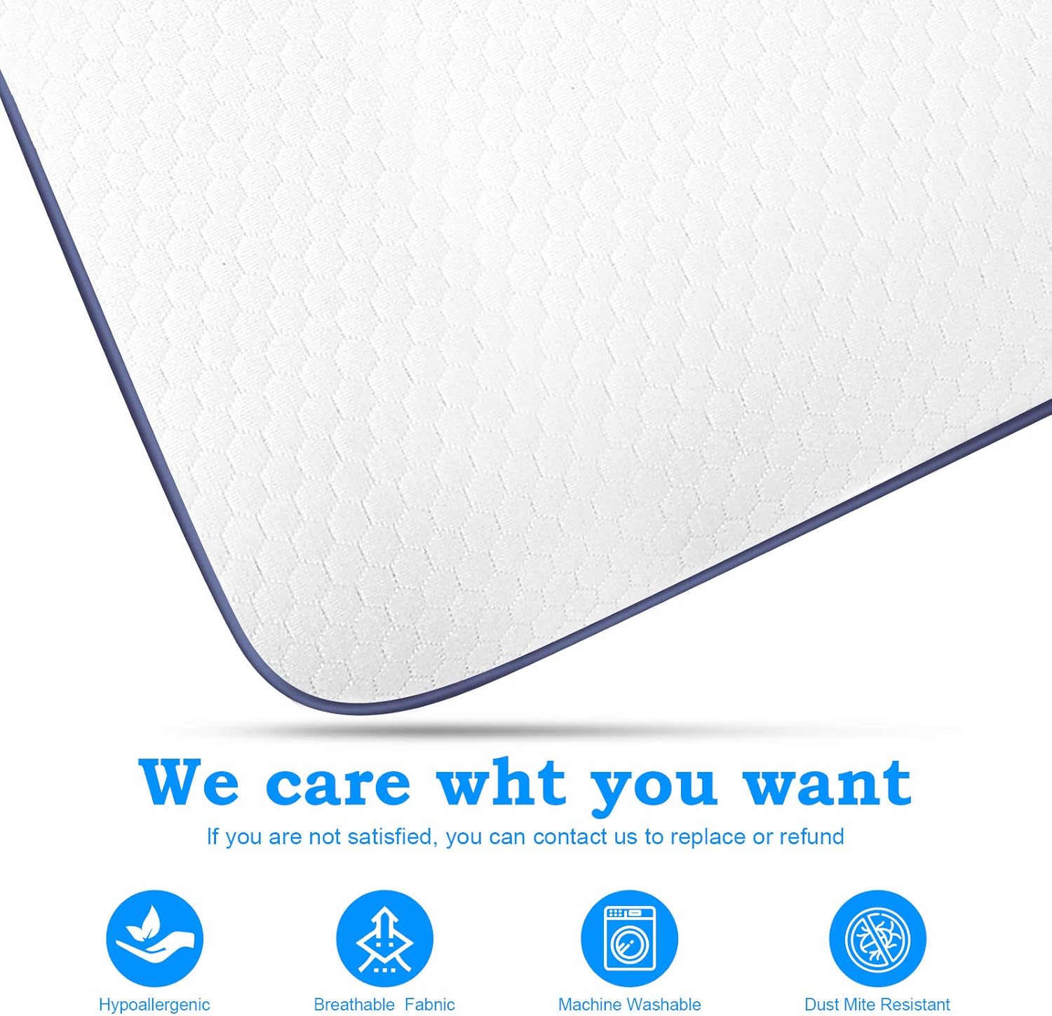 Memory Foam Pillow, Ventilated Pillow for for Side, Back and Stomach Sleep. Machine Washable Pillow Cover Standard Size Pillows for Sleeping: Kitchen & Dining