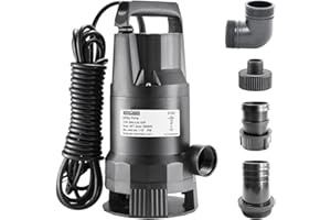 WASSERMANN 1/2HP Water Pump,3500GPH Submersible Thermoplastic Utility Pump with 10 FT Power Cord,Electric Portable Transfer Clean/Dirty Sump Pump for Swimming Pool Tubs Garden Ponds Draining