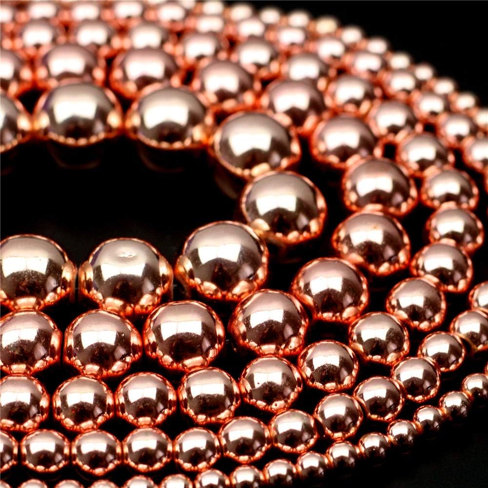 Oameusa Natural Round Smooth 6mm Rose Hematite Without Magnetic Agate Beads Gemstone Loose Beads Agate Beads for Jewelry Making 15" 1 Strand per Bag-Wholesale