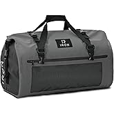 IRON JIA'S Motorcycle Dry Bag - Waterproof Duffle & Luggage Tail Bag Saddle Bags with Roll Top Closure, Shoulder Straps, Inner Pocket and Mesh Pocket (Grey, 30L)
