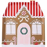 Bonjour Fete Gingerbread House Large Paper Party Plates | Disposable Plates for Christmas, Cookie Decorating, and Holiday Parties | Dinner Size | Premium Party Supplies | Pack of 8, 11.5" x 10.5"