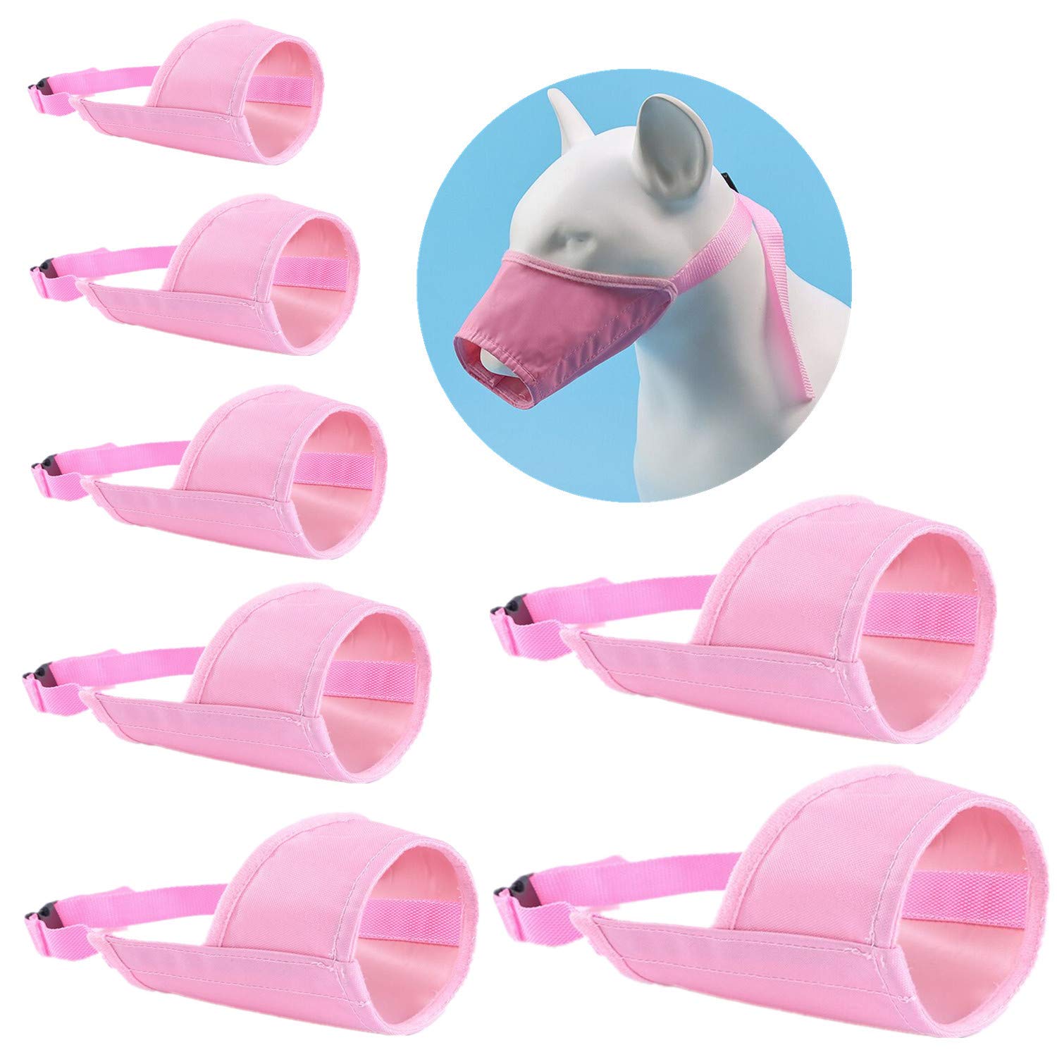 JYHY Nylon Dog Muzzle - Adjustable Quick Fit pet muzzle Prevent from Biting Barking and Chewing for Small Medium Large Dogs,Pink — image 1