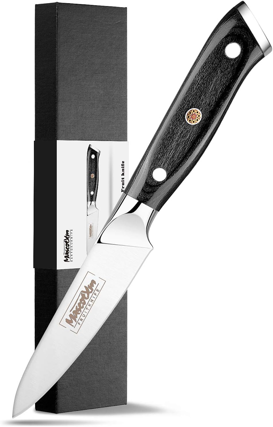 Mascot XM Paring Knife, Fruit Knife 4 Inches Kitchen Vegetable Cutlery Stainless Steel Forged Blade Ultra Sharp Ergonomic Handle Non Slip Cooks Knives