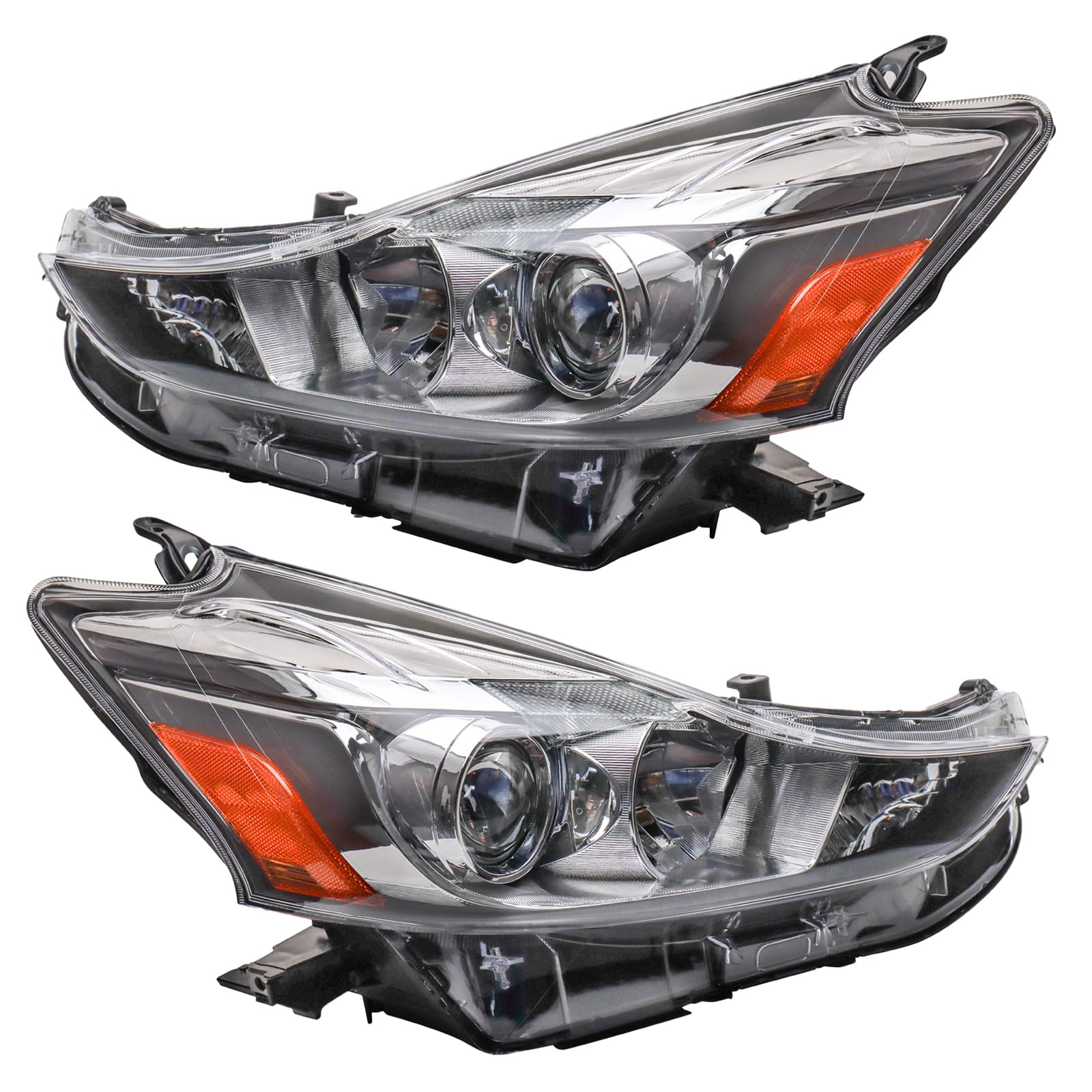 TRQ Driver & Passenger Side Headlight Assembly Set