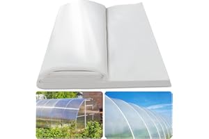 LAAPEE 8x25 Ft Clear Greenhouse Film Plastic Sheeting, Greenhouse Polyethylene Plastic Film 6 mil Thickness Replacement Cover, UV Resistant, Plant Covers Freeze Protection for Windproof Frost& Dust Proof