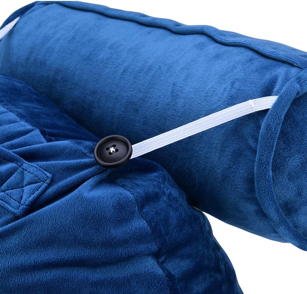 ACWARM HOME Reading Pillow, Bed Rest Pillow with Shredded Memory Foam, Support Arms, Headrest, Leg Pillow - Perfect Back Support for Reading, Relaxing for Kids & Adults (Blue): Kitchen & Dining